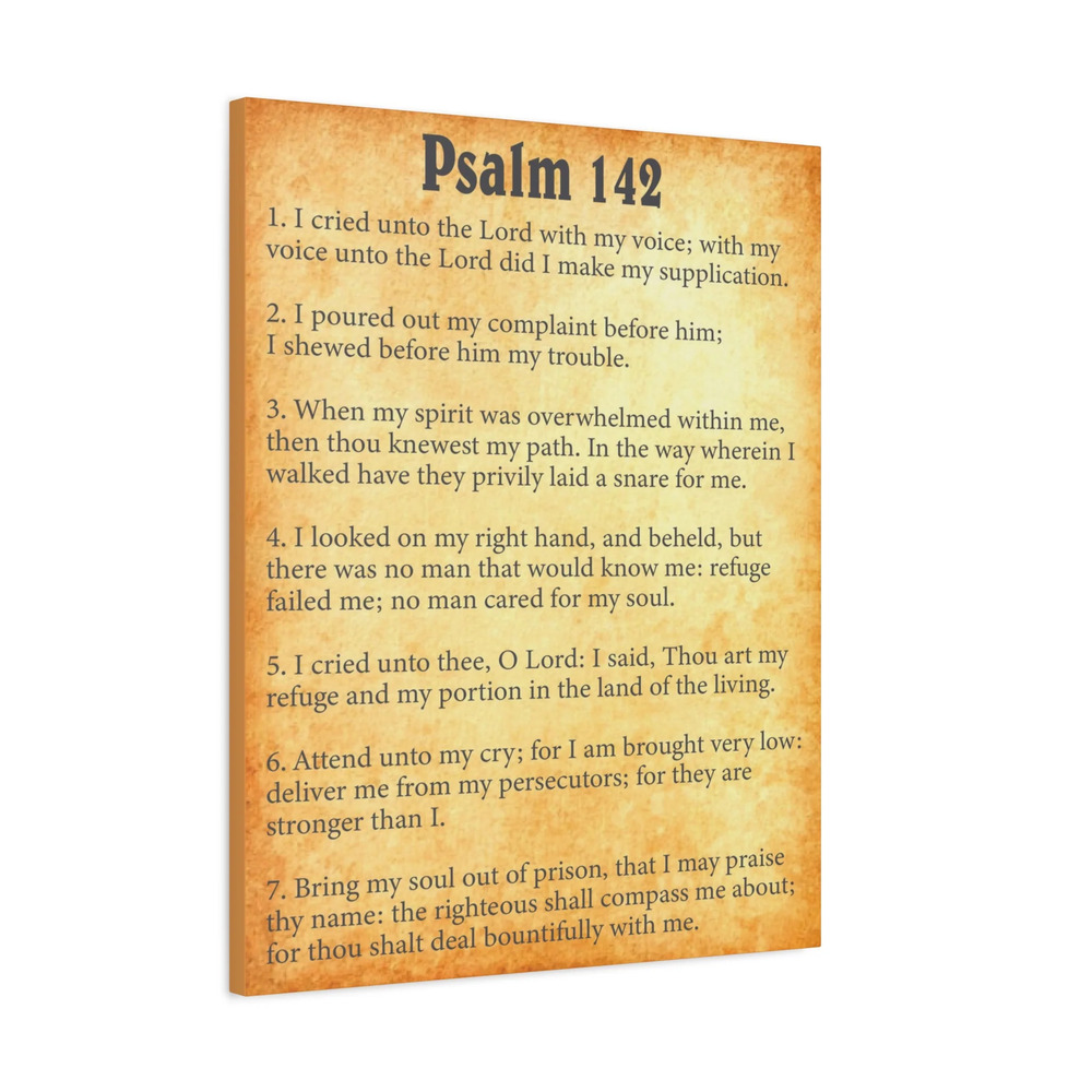 Scripture Walls Psalm 142 Gold Bible Verse Canvas Christian Wall Art